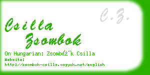 csilla zsombok business card